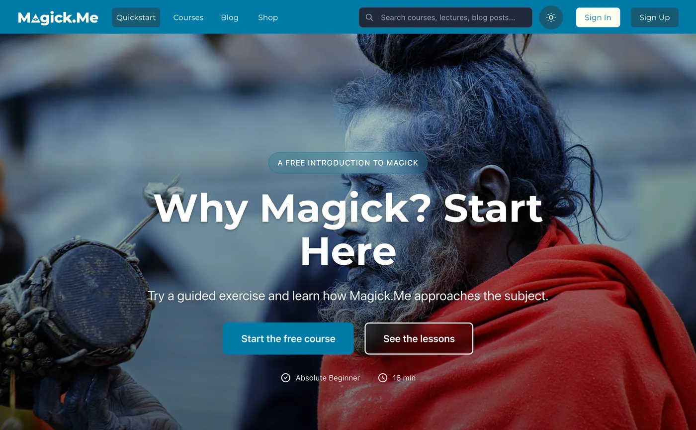 The Why Magick? course page on Magick.Me
